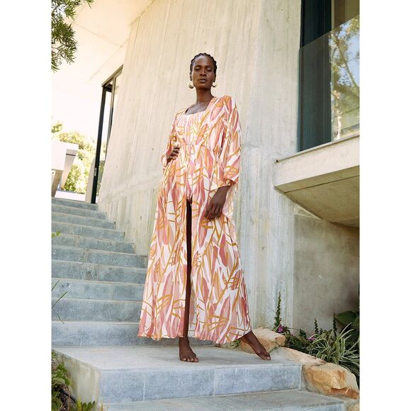 NWT Diarrablu Leila One Piece Square Neck Swimsuit in Blossom Rose Pink & Gold S - Picture 6 of 14